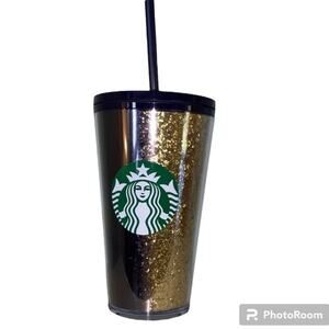 Starbucks 2020 Holiday Exclusive Ombré Glitter Cold Cup Tumbler Blue/Gold
